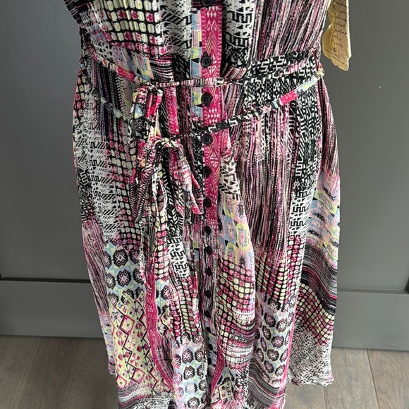 One World Stylish Pink Patterned Dress Size XL - Picture 4 of 10